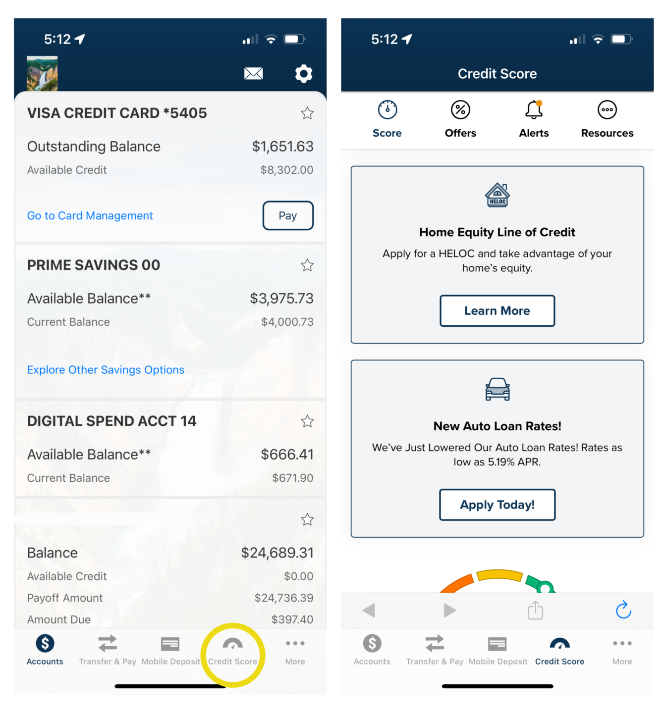 Untitled (47) how to find credit score in mobile app