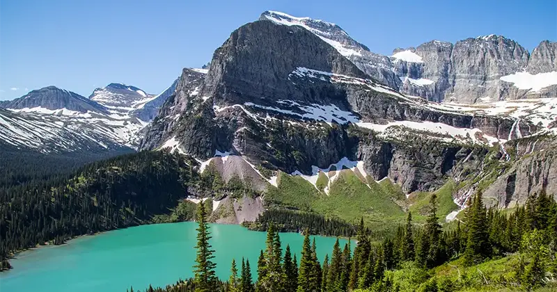 mountain and lake at Glacier National Park