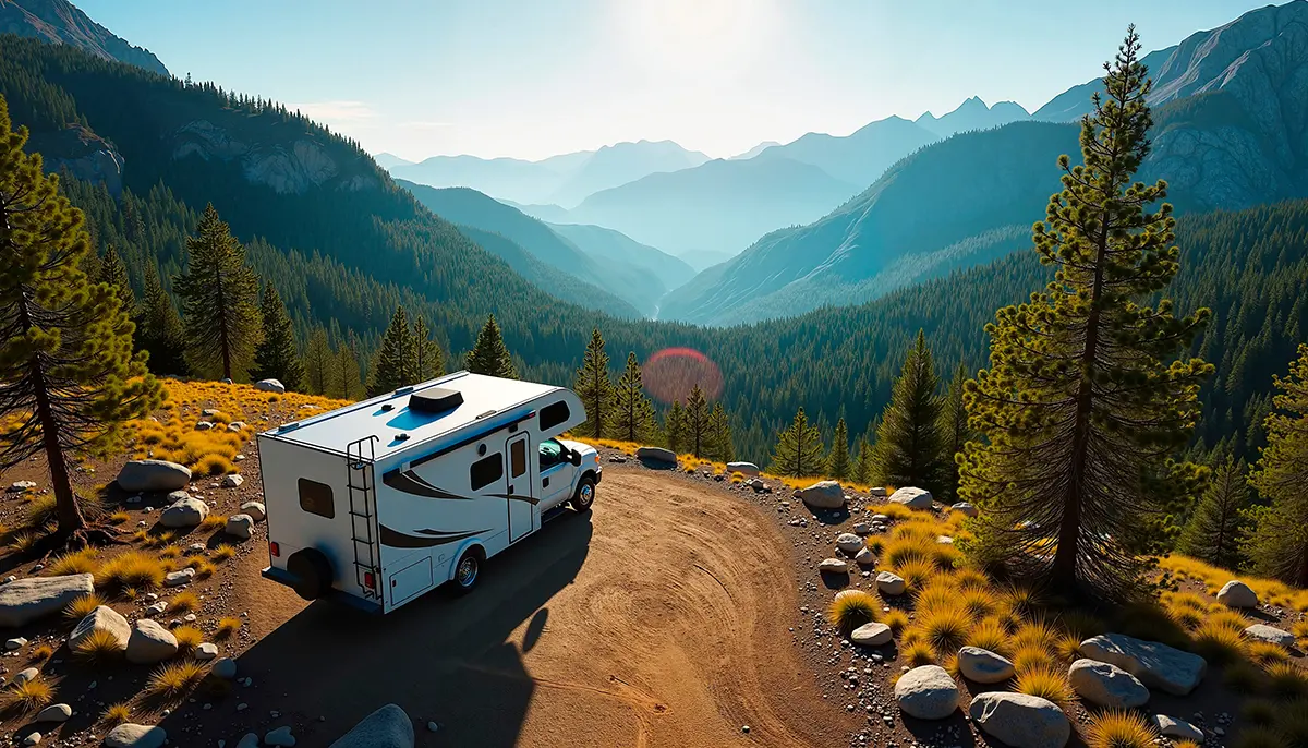 RV parked at a scenic overlook