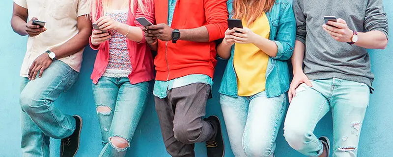 teenagers on phones