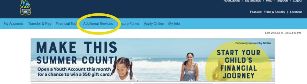 additional services in online banking
