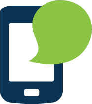 cell phone w speech bubble icon