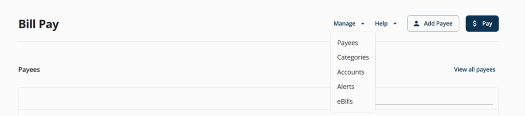 bill pay screenshot