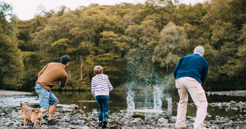 Untitled-2 (25) Three Generation Family are Skimming Stones