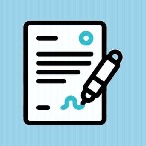 icon signing a document